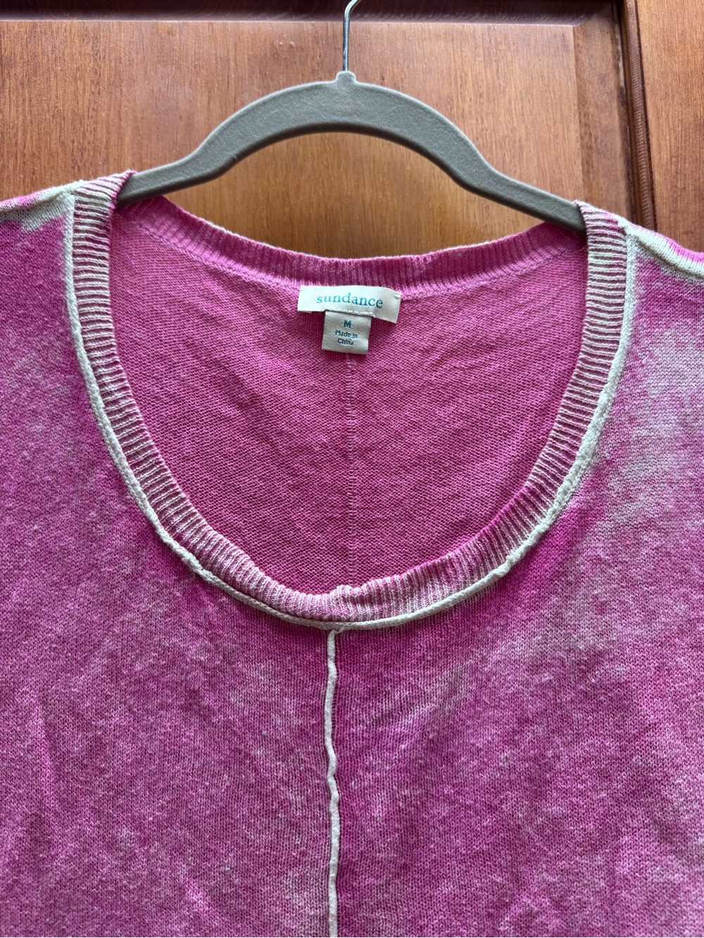 Sundance Pink Short-Sleeve Scoop Neck Tee with Contrast Trim - Picture 3 of 5